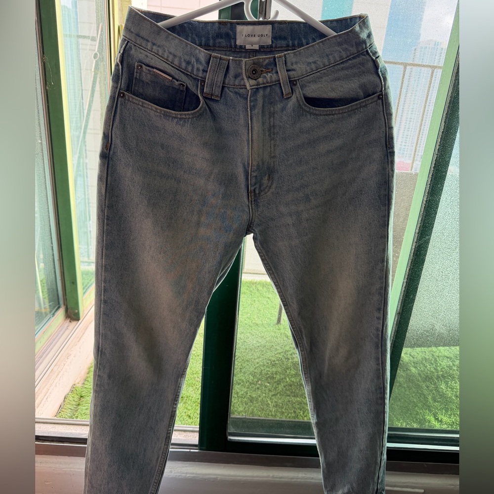 I Love Ugly Faded Blue Men's Jeans
